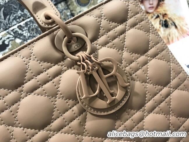 Top Design Dior Large Lady Dior Bag in Calfskin Leather M0566 Nude Pink 2024