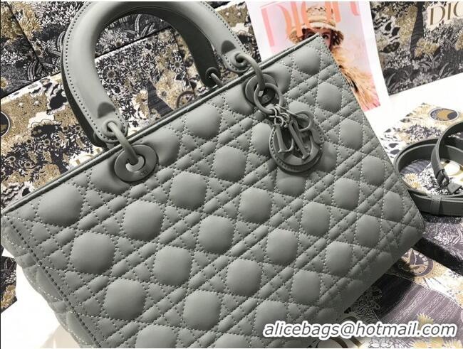 Well Crafted Dior Large Lady Dior Bag in Grey Calfskin Leather M0566 2024