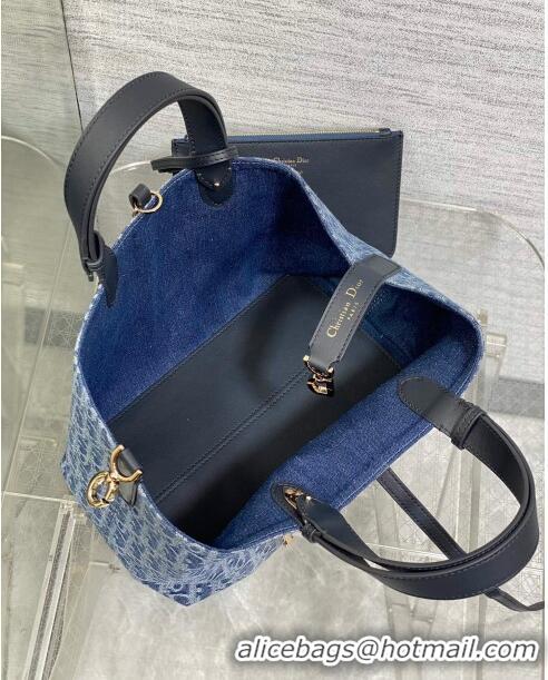 Best Price Dior Medium Dior Toujours Bag in Blue Denim Dior Oblique Jacquard CD0317 2024