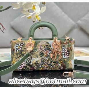 Super Quality Dior Medium Lady D-Joy Bag in D-Lace Macramé-Effect Motif Embroidery M0540 Green 2024