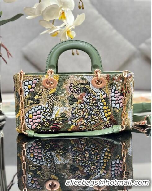 Super Quality Dior Medium Lady D-Joy Bag in D-Lace Macramé-Effect Motif Embroidery M0540 Green 2024