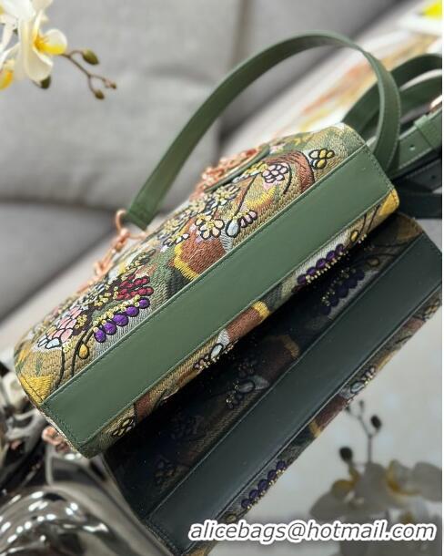 Super Quality Dior Medium Lady D-Joy Bag in D-Lace Macramé-Effect Motif Embroidery M0540 Green 2024