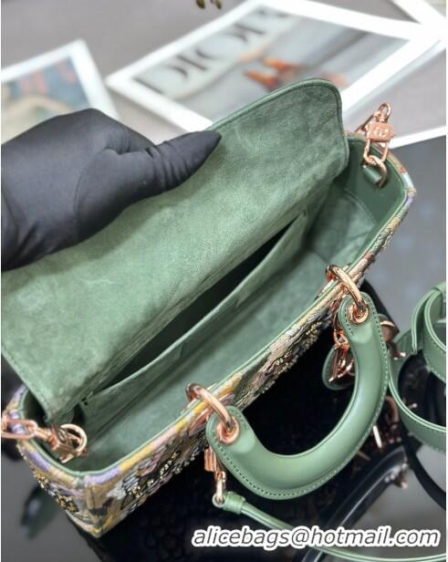 Super Quality Dior Medium Lady D-Joy Bag in D-Lace Macramé-Effect Motif Embroidery M0540 Green 2024