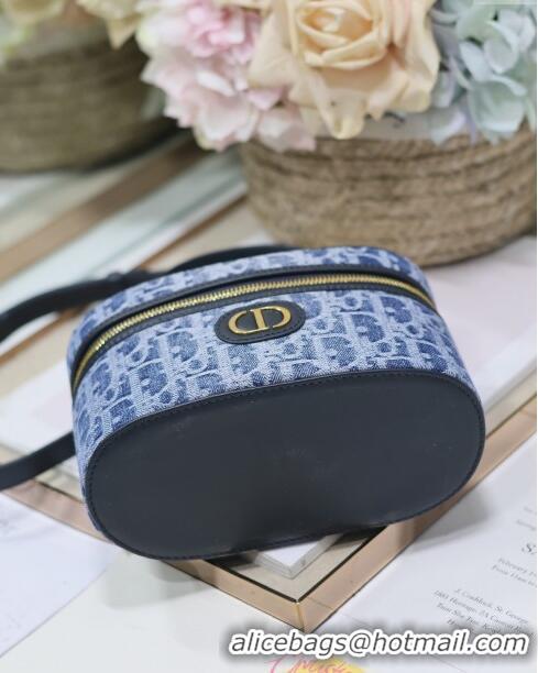 Promotional Dior 30 Montaigne Mini Vanity Case in Blue Denim Dior Oblique Jacquard 5198 2024