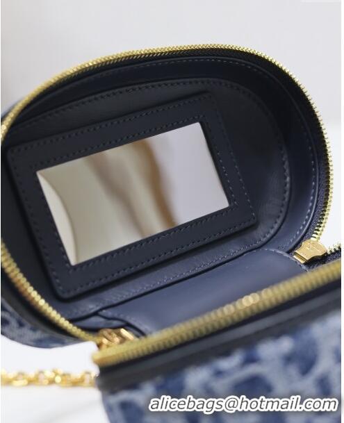 Promotional Dior 30 Montaigne Mini Vanity Case in Blue Denim Dior Oblique Jacquard 5198 2024