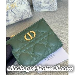 Grade Design Dior Caro Dahlia Wallet in Supple Cannage Calfskin S5173 Green 2024