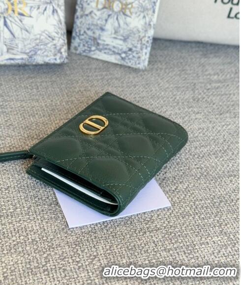 Grade Design Dior Caro Dahlia Wallet in Supple Cannage Calfskin S5173 Green 2024