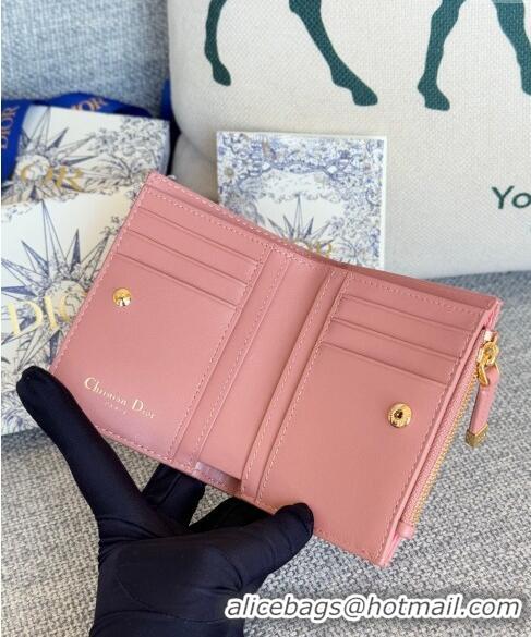 Discount Dior Caro Dahlia Wallet in Supple Cannage Calfskin S5173 Light Pink 2024