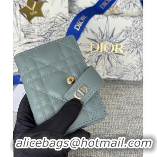 Trendy Design Dior Dior Caro Dandelion Card Holder Wallet in Supple Cannage Calfskin S5157 Light Blue 2024