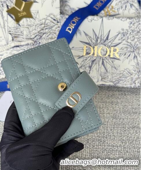 Trendy Design Dior Dior Caro Dandelion Card Holder Wallet in Supple Cannage Calfskin S5157 Light Blue 2024