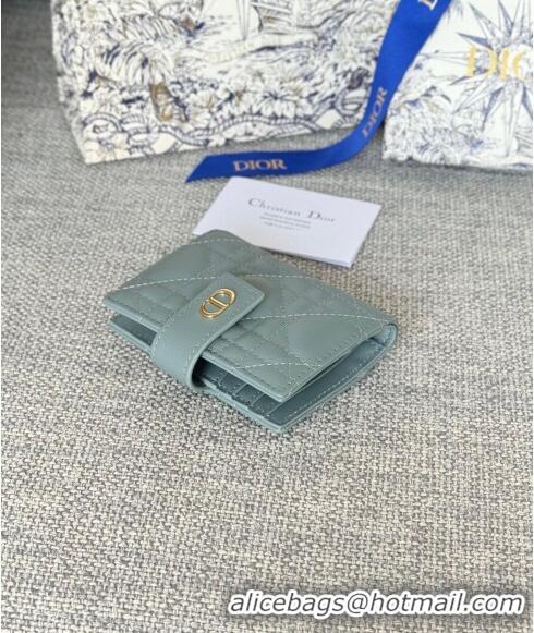 Trendy Design Dior Dior Caro Dandelion Card Holder Wallet in Supple Cannage Calfskin S5157 Light Blue 2024