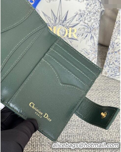 Promotional Dior Caro Dandelion Card Holder Wallet in Supple Cannage Calfskin S5157 Green 2024