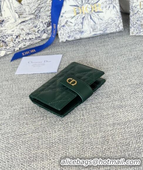 Promotional Dior Caro Dandelion Card Holder Wallet in Supple Cannage Calfskin S5157 Green 2024