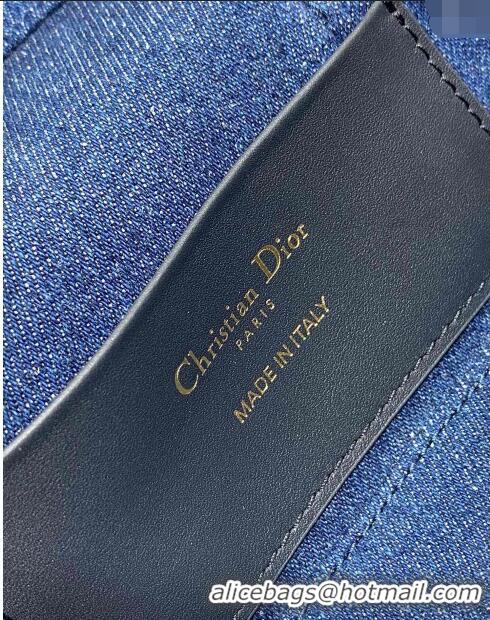 Free Shipping Dior 30 Montaigne Mini Vanity Case in Blue Denim Oblique Jacquard D5091 2024