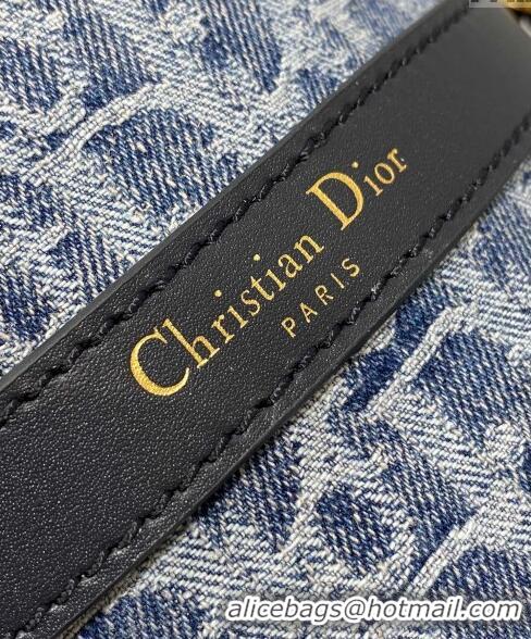 Unique Grade Dior Medium C'est Dior Bag in Blue Denim Oblique Jacquard D5092 2024