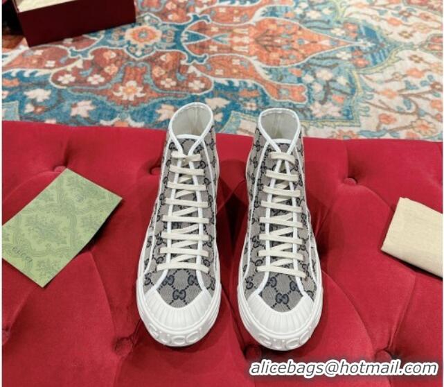 Top Grade Gucci Lido GG Canvas High Top Sneakers Grey 230104