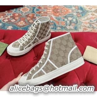 Sophisticated Gucci Lido GG Canvas High Top Sneakers Beige 7230105