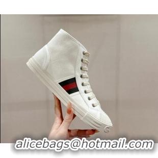 Durable Gucci Lido Canvas High Top Sneakers White 7230106