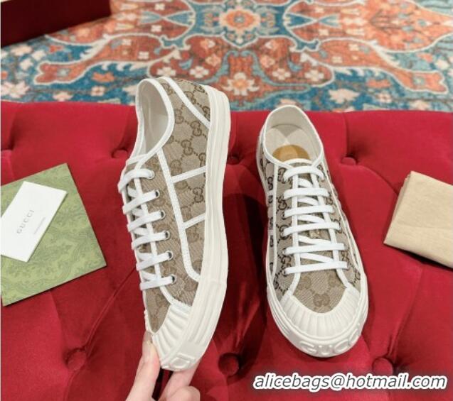 Grade Quality Gucci Lido GG Canvas Low Top Sneakers Beige 7230109