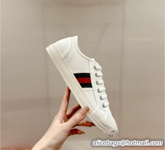 Low Price Gucci Lido Canvas Low Top Sneakers White 230110