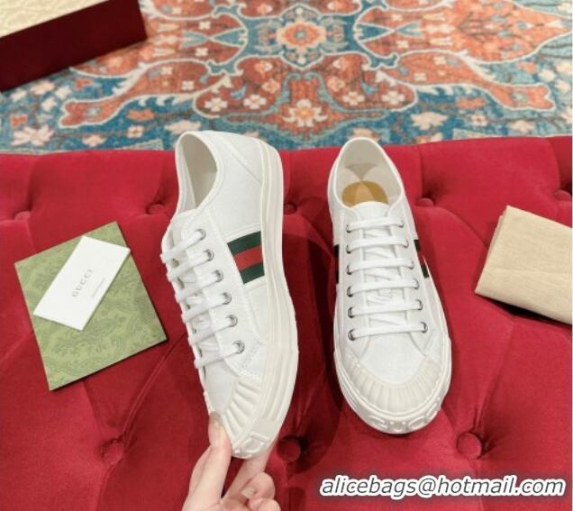 Low Price Gucci Lido Canvas Low Top Sneakers White 230110