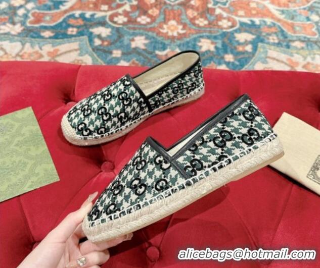 Duplicate Gucci Espadrilles Flat in GG Houndtooth Canvas Black 230113