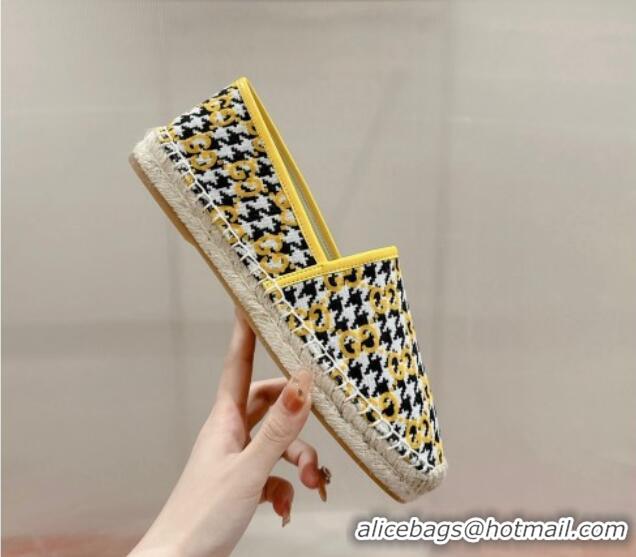 Good Quality Gucci Espadrilles Flat in GG Houndtooth Canvas Yellow 230115