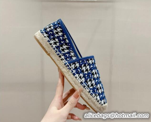 Buy Luxury Gucci Espadrilles Flat in GG Houndtooth Canvas Sky Blue 230116