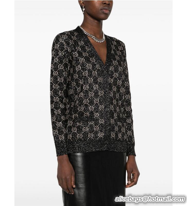 Reasonable Price Gucci GG jacquard-motif Cardigan G8411 Black