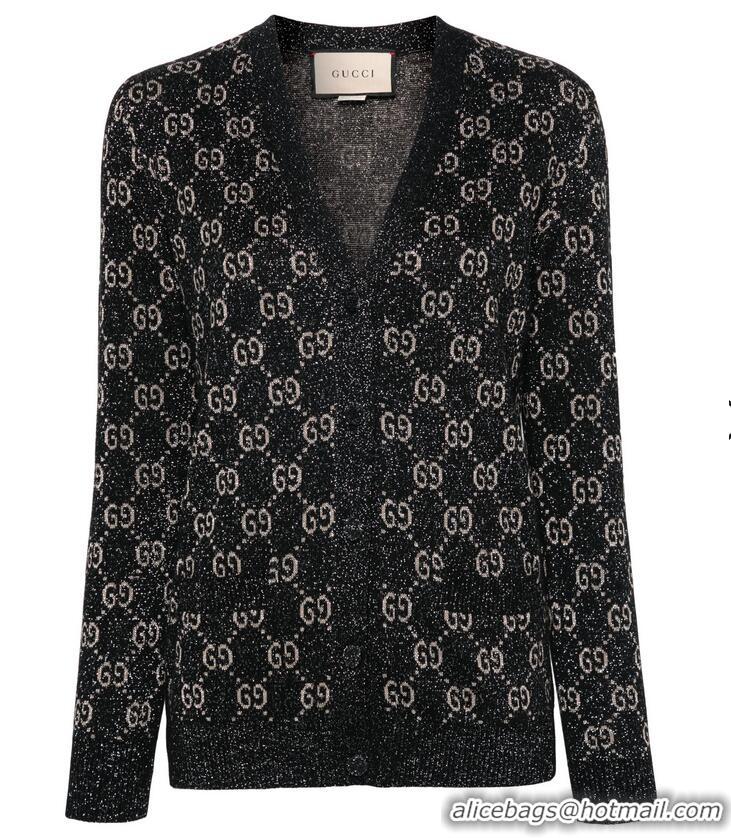 Reasonable Price Gucci GG jacquard-motif Cardigan G8411 Black