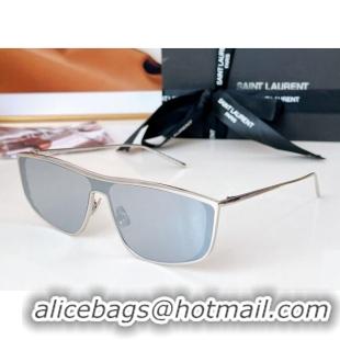 Luxury Discount Saint Laurent Sunglasses SL609 Silver/Silver 2024