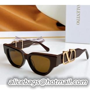 New Fashion Valentino Sunglasses with VLogo VLS103A Brown 2024