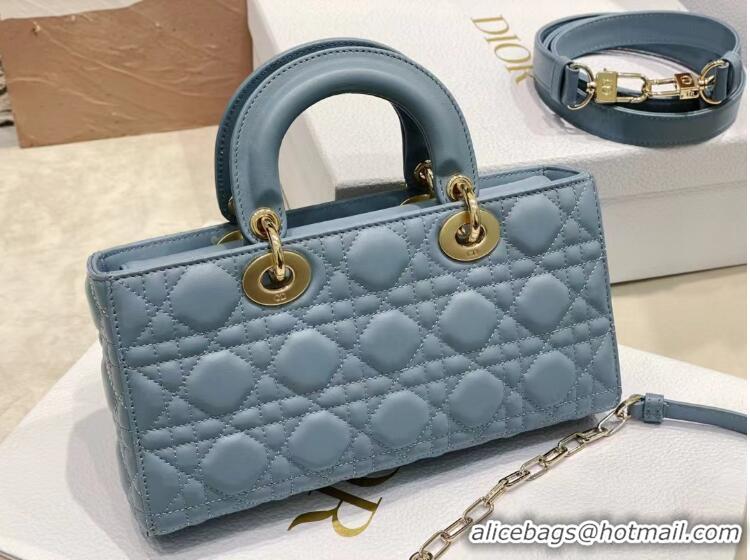 Best Price Dior Lady D-Joy Micro Bag in Cannage Lambskin With Heart Motif Antique CD8058 Cloud Blue