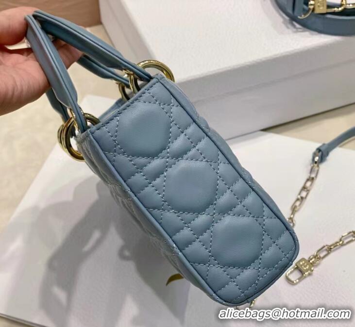 Best Price Dior Lady D-Joy Micro Bag in Cannage Lambskin With Heart Motif Antique CD8058 Cloud Blue