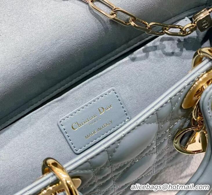 Best Price Dior Lady D-Joy Micro Bag in Cannage Lambskin With Heart Motif Antique CD8058 Cloud Blue