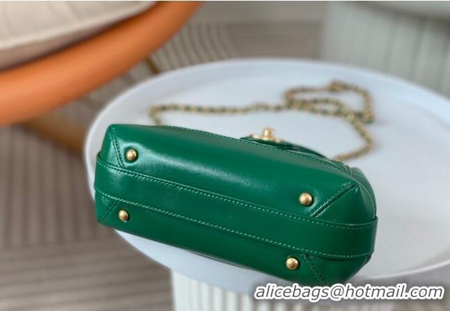 Promotional Chanel Shiny Lambskin Mini Bag with Top Handle Bag AS4958 Green 2024