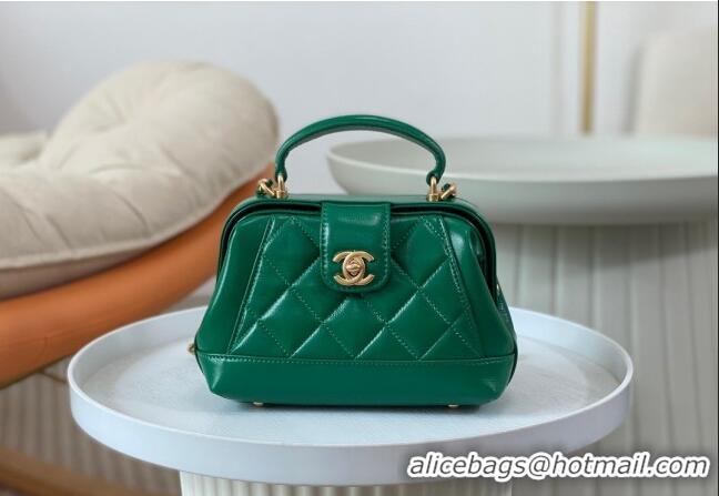 Promotional Chanel Shiny Lambskin Mini Bag with Top Handle Bag AS4958 Green 2024