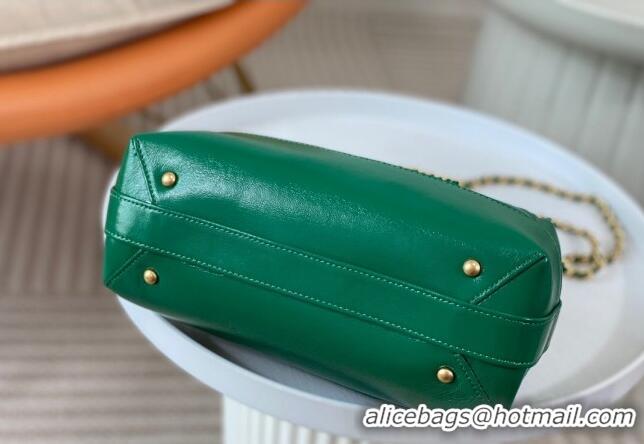 Inexpensive Chanel Shiny Lambskin Small Bag with Top Handle Bag AS4959 Green 2024