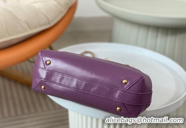 Best Price Chanel Shiny Lambskin Small Bag with Top Handle Bag AS4959 Purple 2024