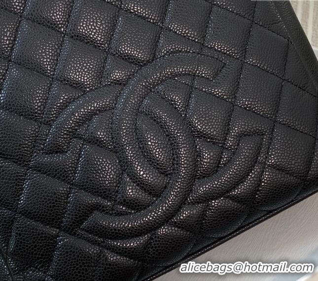 Best Quality Chanel Grained Calfskin Small Shopping Bag 50994 Black/Gold 2024