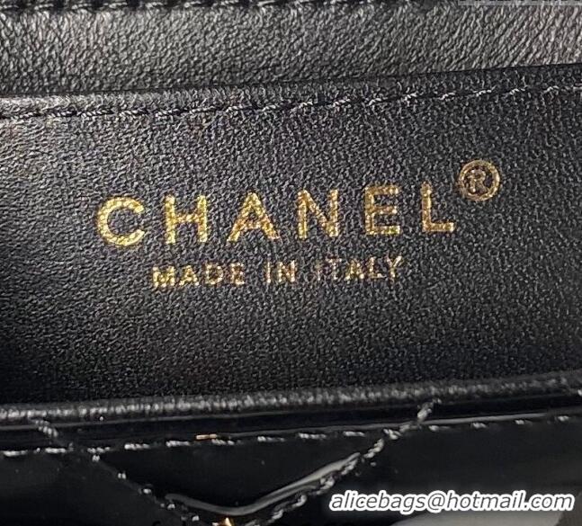 Buy Fashionable Chanel Patent Calfskin Small Flap Bag with Top Handle AS4957 Black 2024