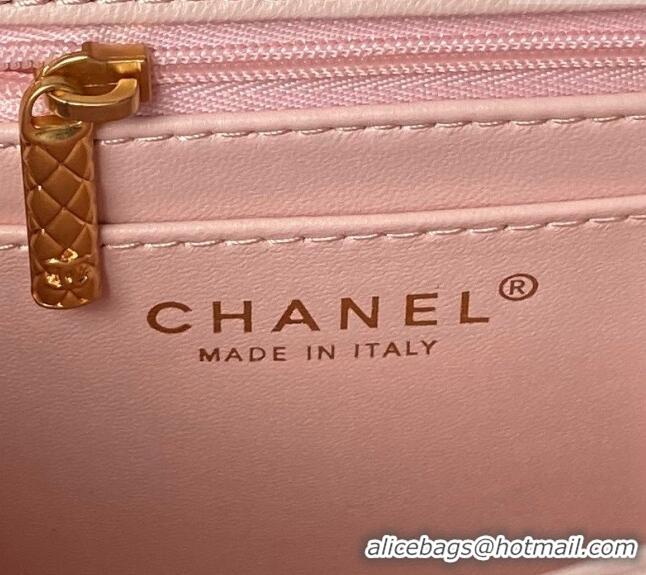 Affordable Price Chanel Lambskin Small Flap Bag with Top Handle AS4957 Light Pink 2024