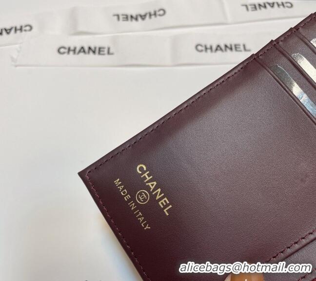 Unique Grade Chanel Grained Calfskin Passport Cover AP3196 Black/Gold 2024