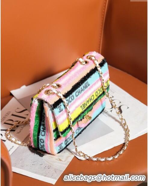 Luxurious Chanel Sequins Mini Flap Bag CH71801 Pink/Yellow/Green 2024