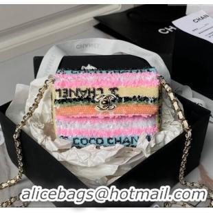 Shop Top Quality Chanel Sequins Mini Flap Bag AS3268 Multicolor 2024