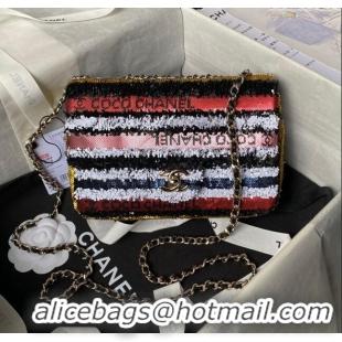 Buy Inexpensive Chanel Sequins Mini Flap Bag AS3269 Black/Pink/Red 2024