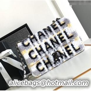 Grade Design Chanel Sequins Logo Mini Flap Bag AS1810 White/Black 2024