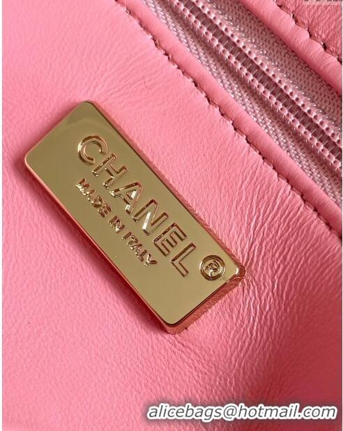 New Fashion Chanel Sequins & Tweed Mini Flap Bag AS1810 Pink 2024