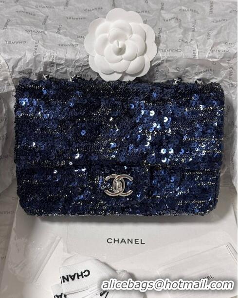 Top Grade Chanel Sequins Mini Flap Bag AS1810 Royal Blue 2024