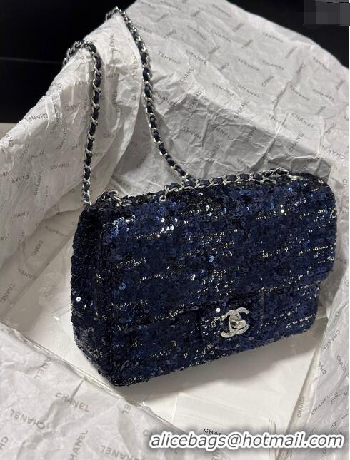 Top Grade Chanel Sequins Mini Flap Bag AS1810 Royal Blue 2024